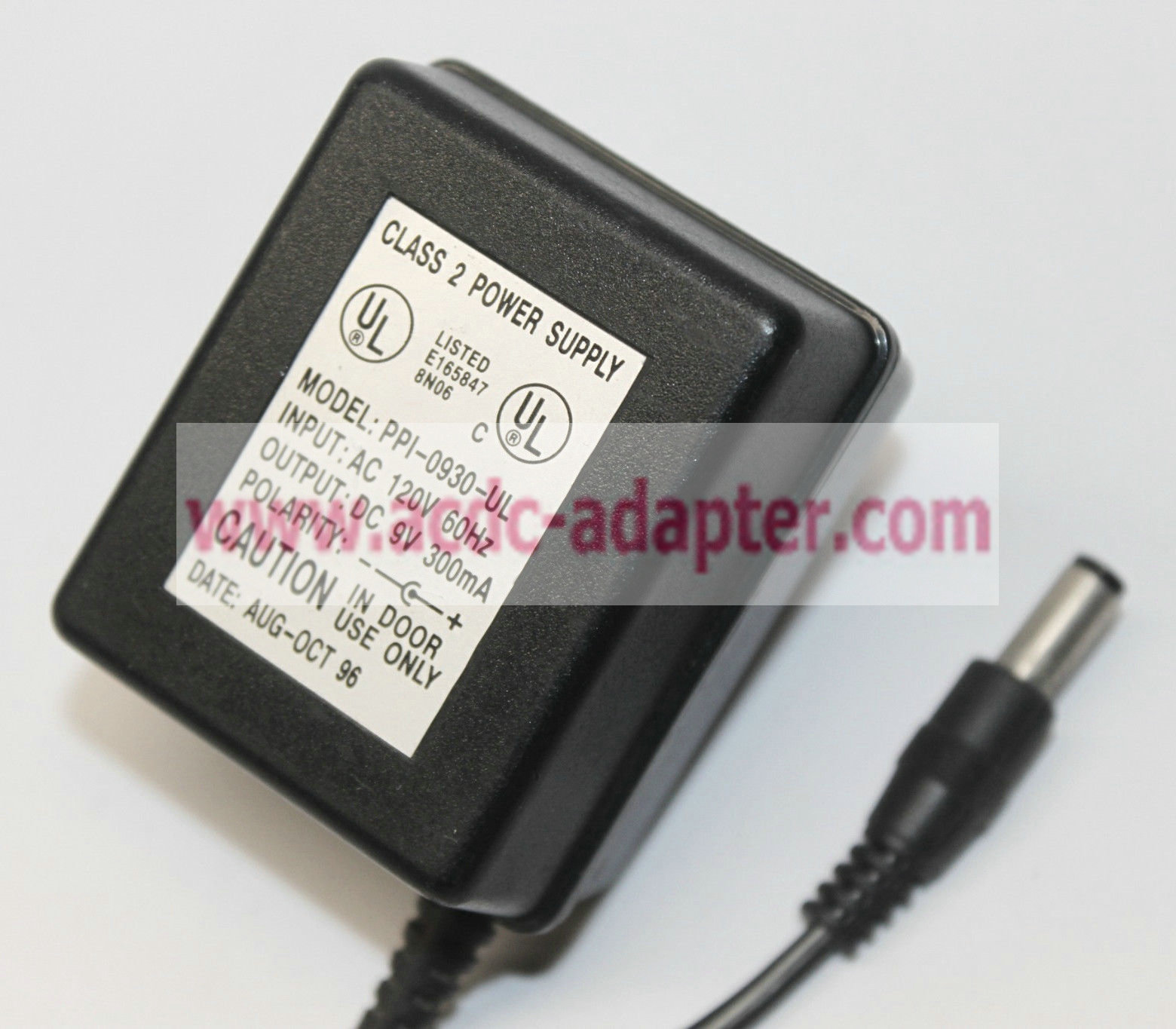 Generic 9V 300mA DC AC Adapter PPI-0930-UL Class 2 Power Supply - Click Image to Close